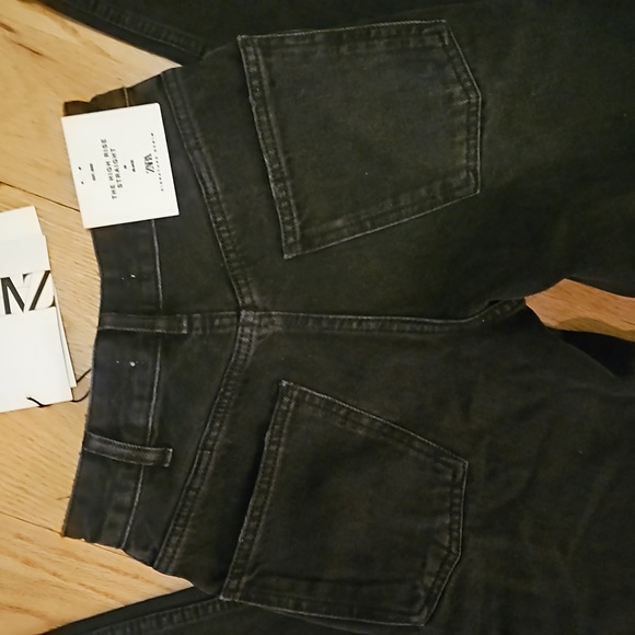 Zara The High Rise Straight in Black Jean's Denim Size 0 32 - Picture 5 of 8
